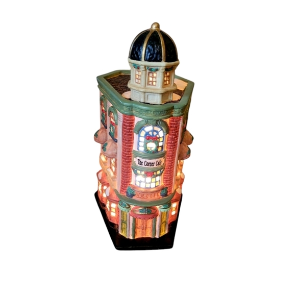 Heartland Valley Village Corner Cafe Deluxe Porcelain Lighted House Christmas - Picture 1 of 7